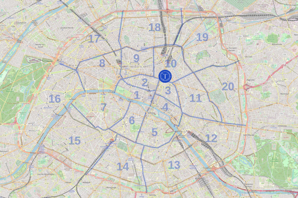 Carte de Paris - Emplacement de l'Hotel Taylor dans le 10e arrondissement